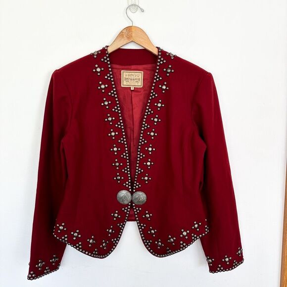 Double D Ranch Maroon Embellished Blazer - Picture 2 of 14